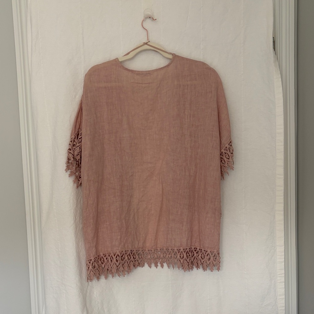 Valentina Soft Blush Open-Front Detailed Top - Picture 4 of 5
